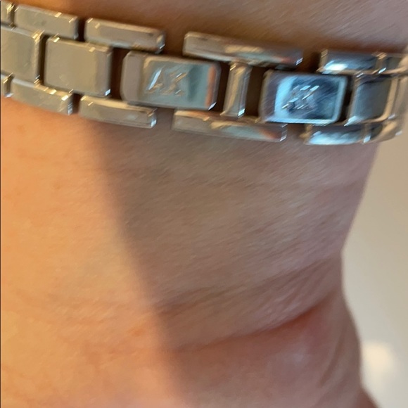 Anne Klein Silver Watch Rhinestone Trim - Picture 8 of 8